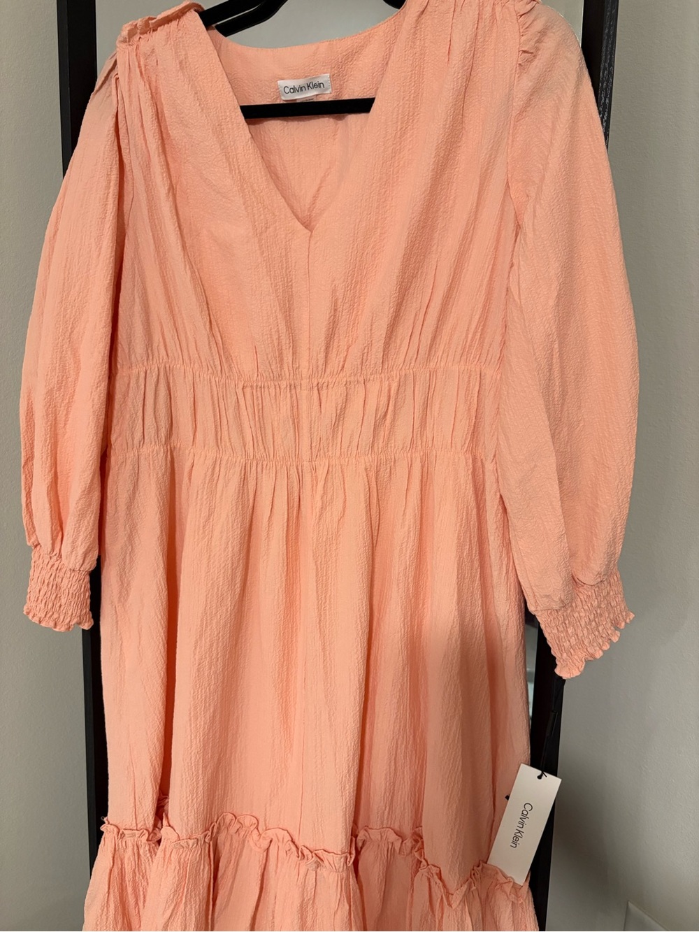 Calvin Klein Textured Peach Dress – NWT (New With Tags) - Picture 3 of 10
